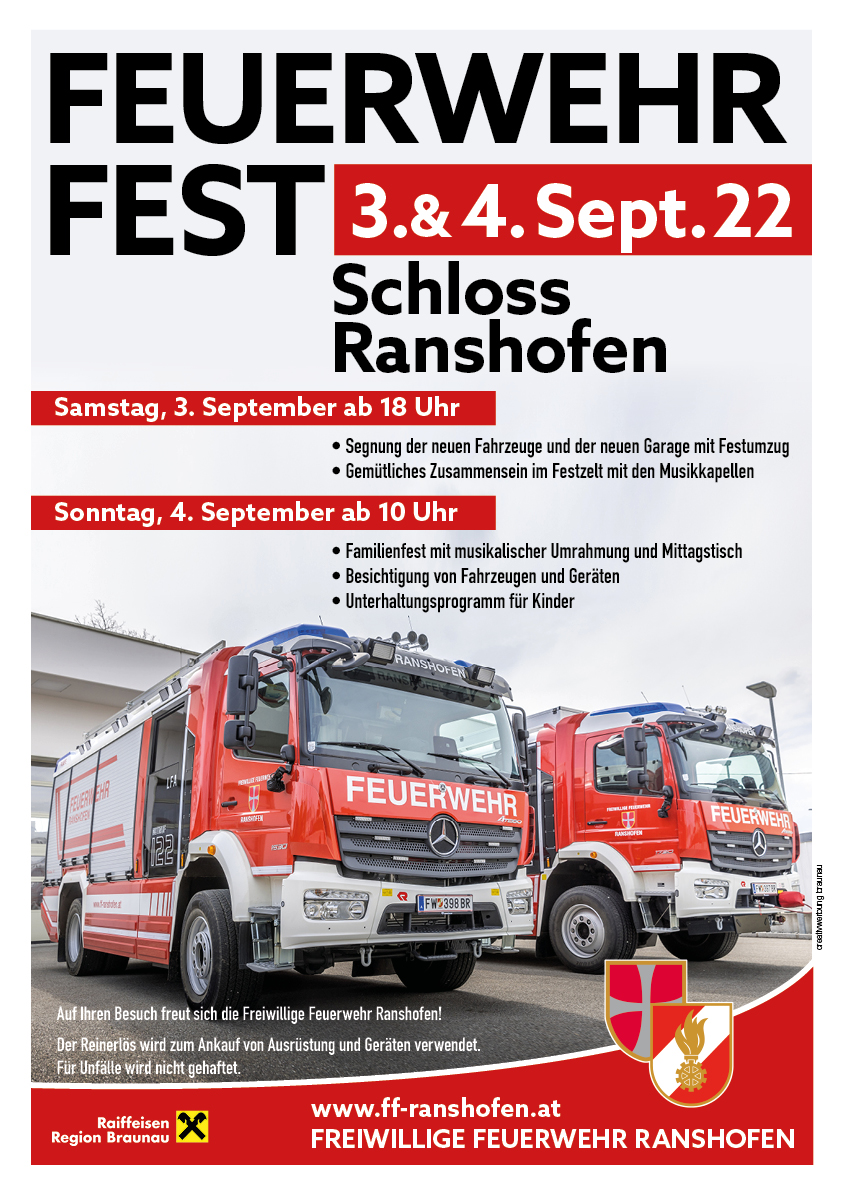 Plakat Feuerwehrfest Ranshofen